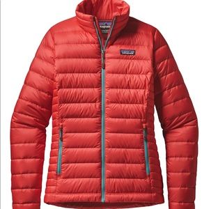 Patagonia down sweater jacket red & mogul blue